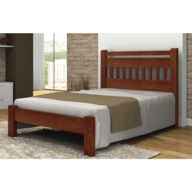Imagem de Cama de Casal Mônaco de Madeira Angelim Castanho