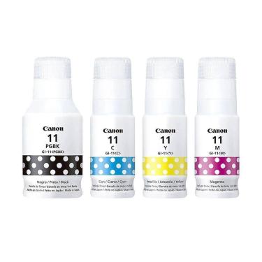 Imagem de Kit 4 Refil Tinta Canon Gi-11 Gi11 G11 4x Cores G2160 G3160 autêntico