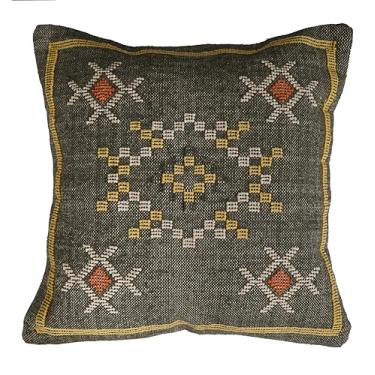 Imagem de Fronha indiana feita à mão autêntica sabra algodão neutro kilim qualidade premium designer decorativo interior e exterior quadrado sala de estar sofá-cama sofá rústico casa de fazenda boho (padrão 10)
