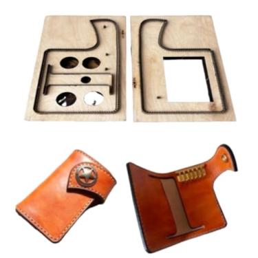 Imagem de YJIUYUANQ Molde de corte para bolsa de chaves, perfurador de couro 155 x 70 mm, modelo de relevo, ferramenta de perfuração