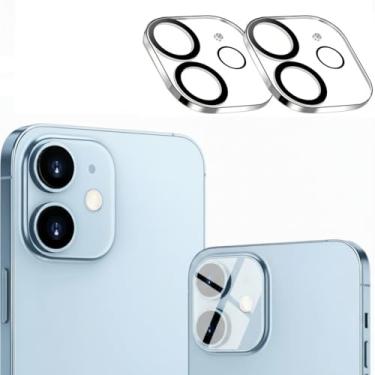 Imagem de Protetor de lente de câmera para iPhone 12 - vidro temperado, cobertura total, antiarranhões, pacote com 2