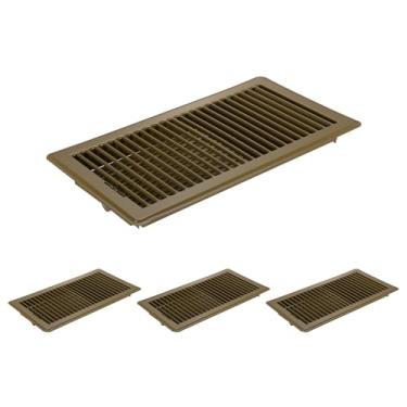 Imagem de PATIKIL Coberturas de ventilação de piso de 15 x 30 cm, 4 peças de registros de piso capas de ventilação de ar de metal resistentes, alavanca de fornecimento de ar ajustável para grades de teto de