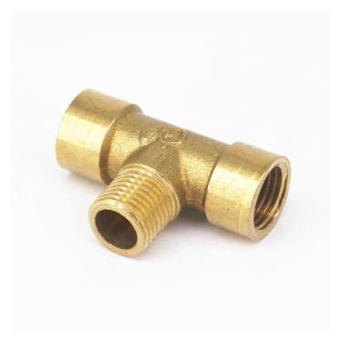 Imagem de 2 peças 1/10.2 cm fêmea - macho - camiseta feminina 3 vias latão conector de encaixe de tubulação água combustível gás