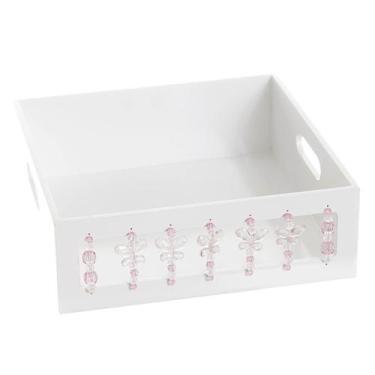 Imagem de Bandeja Borboletas Rosa Quarto Bebê Infantil Menina - Potinho de mel