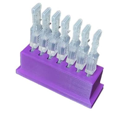 Imagem de Znet3D Suporte de frasco de colírio para colírios descartáveis de uso único e armazenamento, comporta 7 frascos descartáveis de uso único (roxo)