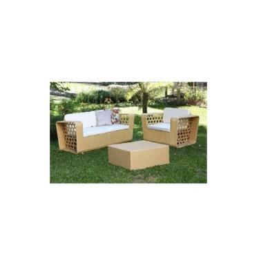 Imagem de Jogo De Sofa 2 Lugar Poltrona E Mesinha Area Externa Jardim - Sarah Mó