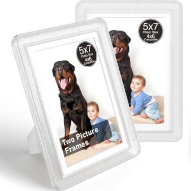 Imagem de vilkok Porta-retrato com tapete, 12 x 17 cm, instalação em 5 segundos sem ferramentas, molduras de design de segurança sem metal, molduras leves vêm em 8 cores para decoração de casa, casamento e