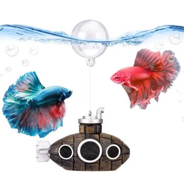 Imagem de SARDVISA Mini decoração de aquário submarino flutuante de 5,3 cm, decoração segura de aquário de resina para brinquedos Betta, ciclídeos, peixes dourados, camarões e caranguejos eremitas, lindos