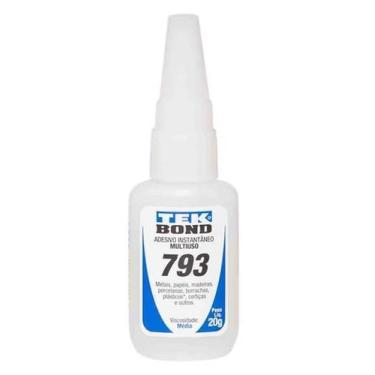 Imagem de Kit c/ 4 Tubos de Cola Adesiva Instantâneo 793 Tek Bond - TekBond, 20g