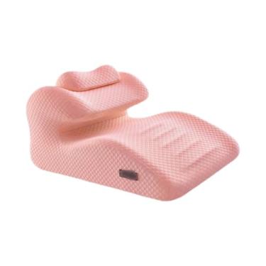 Imagem de YWJLQH Travesseiro de apoio para pernas e costas, espuma viscoelástica, cabeceira, cama de dormir, travesseiro de cunha para casa, Rosa