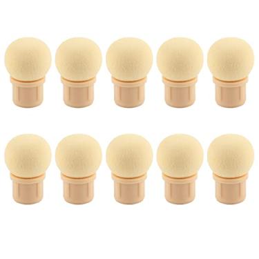 Imagem de Cabeça de esponja para unhas, cabeça de escova para unhas, alta qualidade, macia, elástica, durável, substituível, pontas de esponja para arte em unhas, caneta pontilhadora, gel (Cabeça Redonda)