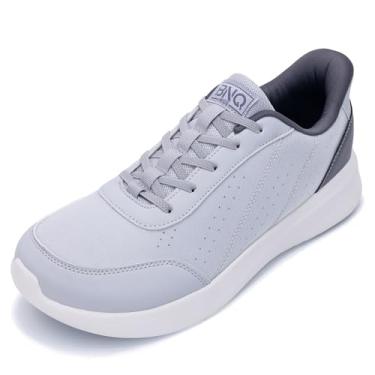 Imagem de MEHOTO Tênis masculino com bico largo, suporte de arco, confortável, sem cadarço, casual, para inchaço, joanete fascite plantar, tamanho 38-46, Cinza, 12 Wide