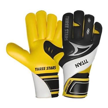 Imagem de Luva Goleiro Three Stars Titan Profissional Várias Cores, Titanamarela