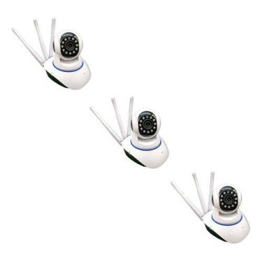 Imagem de Kit 03 Câmera de Segurança IP 3 Antenas Wifi Yoosee Visão Noturna - IP