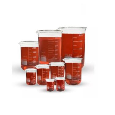 Imagem de Kit 3 Bequer becker de vidro - Tamanhos Variados 50ML, 100ML E 250ML -