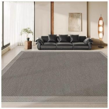 Imagem de SPXMQSS Tapete para quarto, tapetes extra grandes antiderrapantes para sala de estar, tapete ultra macio, resistente ao desgaste, para sala de estar, quarto, sala de jantar, escritório, cinza/preto B