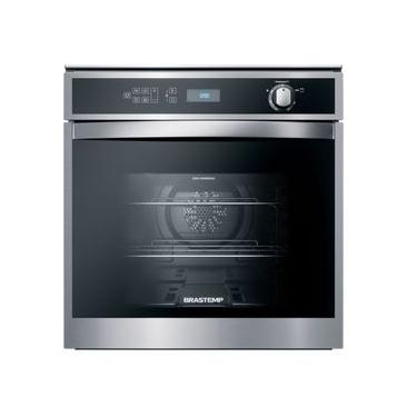Imagem de Forno de Embutir a Gás Brastemp 78 Litros Cor Inox com Convecção e Termômetro Meat Control - BOH84AR 220