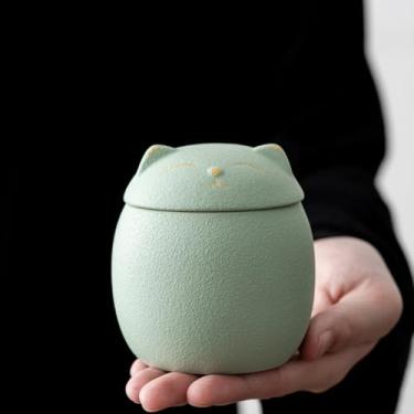 Imagem de YXCQHZM Mini urna funerária de cinzas de cremação - Mini urna memorial de cerâmica - para cães gatos