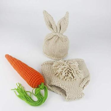 Imagem de Generic Adereços para Fotografia de bebê Recém-nascido Roupas Fotográficas de Malha Feitas à Mão, Material de Algodão de crochê Macio, Adequado para Bebês de 0 a 3 Meses, ótimo Adereço Fotográfico (a)