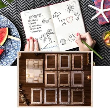 Imagem de Zerodis 20 Folhas de Molduras de Papel para Scrapbook Vintage, Papel Decorativo Em Relevo, Bordas de Moldura de Foto Oca para Artesanato de Diário de Lixo, Enfeites de Colagem, Decoração de álbum