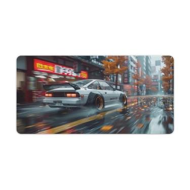 Imagem de JDM Carro Ae86 Speed Driving Blur Folhas Caídas Outono Grande Gaming Mouse Pad Base de Borracha Antiderrapante Tapete de Mesa Laptop Acessórios de Computador Suprimentos Bloco de Escrita para