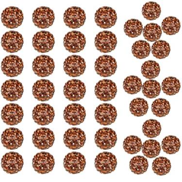 Imagem de Grânulos de strass marrom grau A para colar de beisebol, bola de discoteca redonda, contas de argila de strass para fabricação de joias, colar, pulseira, suprimentos de artesanato DIY 10 mm (200 peças