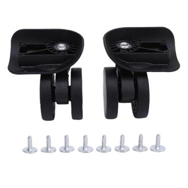 Imagem de Alomejor 2pcs Preto Duplo Row Rodas Quiet Universal Rotação Rodízios Substituição Suitcase Rodas Sobressalentes para Reparação
