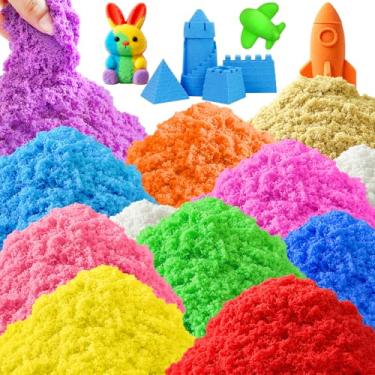 Imagem de Dshengoo Pacote com 12 areias coloridas para brincar, kit de arte em areia de 3,6 kg, refil sensorial para crianças, Natal, festas, decorações, casamentos, 11 cores
