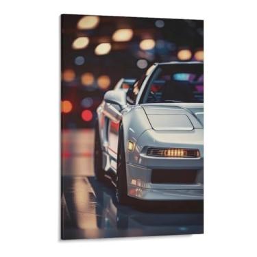 Imagem de HouLaiZhe Jdm Car Nsx Neon Night Posters Canvas Wall Estética Sala Decoração de Parede Impressões Galeria Sala Decoração de Parede para Quarto Sala de Estar Escritório 11 x 17 polegadas (28 x 43 cm)