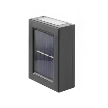 Imagem de Luminária De Parede Led Solar Slim 6 Focos Externa À Prova D 'Água luminária de parede para Jardim, Muro e Fachada(2 LED Branco Quente)