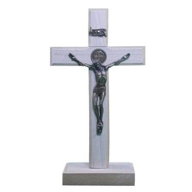Imagem de Cruz de Madeira Medalha São Bento 12x7cm - SJO Artigos Religiosos, Bra