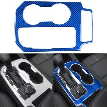 Imagem de GDFJGD Novos acessórios de fibra de carbono azul escuro para carro, controle de mudança de marchas, antiarranhões, adesivo adesivo de acabamento interno compatível com Chevrolet/Chevy Blazer 2019-2025