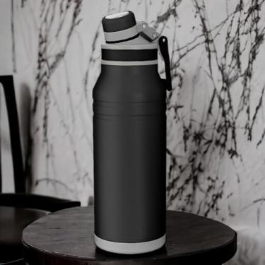 Imagem de Garrafa Térmica Preta 1,2L com Alça e Bico