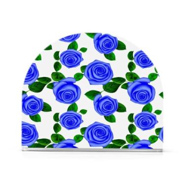 Imagem de Qilmy Porta-guardanapos de acrílico rosa azul, porta-guardanapos para mesas cozinha restaurante decoração de casa, suporte decorativo moderno para papel de jantar guardanapos de coquetel 335
