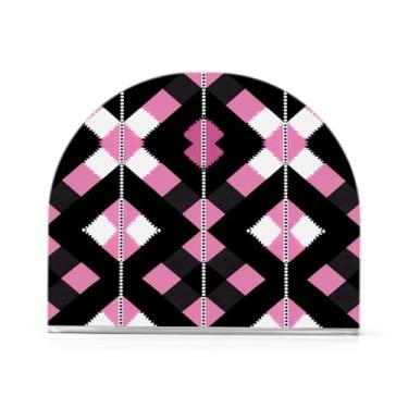 Imagem de Qilmy Porta-guardanapos para mesas, porta-guardanapos xadrez rosa búfalo para cozinha, porta-guardanapos de mesa, porta-guardanapos de coquetel, porta-guardanapos de papel199