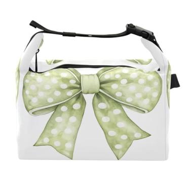 Imagem de STAYTOP Lancheira verde de bolinhas com fivela de alça, lancheira isolada para meninos e meninas, lancheira térmica para trabalho escolar