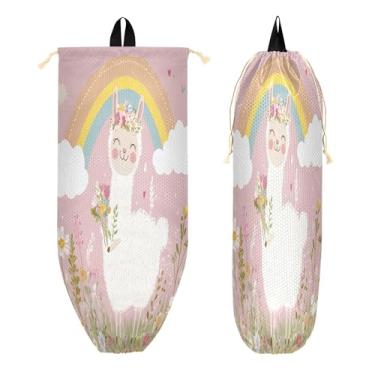 Imagem de xigua Suporte de parede para saco de plástico alpaca com cordão 1 pacote, organizador de sacolas de supermercado reutilizável para bolsas, meias, roupas íntimas e gravatas