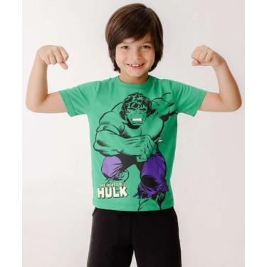Imagem de Camiseta Infantil Manga Curta Hulk Marvel Tam 4 a 10-42085, 10, Verde