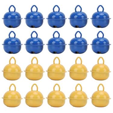 Imagem de Jingle Bells Sinos artesanais de Natal Sinos de metal duráveis ​​e ecológicos para decorações de férias DIY Artesanato Joias Pingente Embalagem de presente Amarelo Azul 20