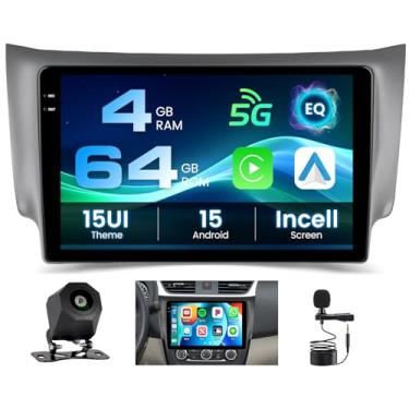 Imagem de Inefala Câmera de backup 4G 64G para Nissan Sentra 2013-2017, rádio CarPlay, tela sensível ao toque de 10,1 polegadas, Android, Android, Bluetooth, 5.0, GPS, WiFi, 18UI