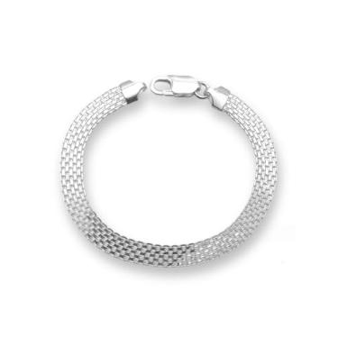 Imagem de Pulseira de Prata 925 Esteira 7mm 19cm Bracelete Bismark