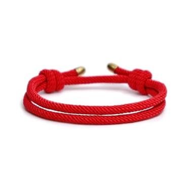 Imagem de Pulseira de corda trançada para homens e mulheres, 1 peça, conjunto de pulseiras náuticas para surfe, praia, surfe, para esportes, pulseiras feitas à mão com nó ajustável, 16-18cm, Corda Milão + Cobre