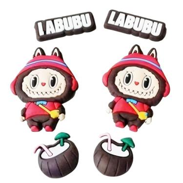 Imagem de Berloques de sapato para crocs labubu sandálias decorativas, pingentes de acessórios de PVC para meninos e meninas mulheres, Vermelho, 1-1.5in/1.4-2.4in