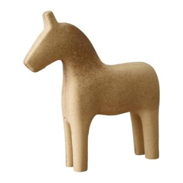 Imagem de Ｂｅｓｇａ Escultura de Cavalo de Madeira Inacabada para Pintar, Estatueta de Cavalo Sem Pintura para Mesa, Ideal para Festas, Inaugurações de Casa Ou Estantes, Estilo C