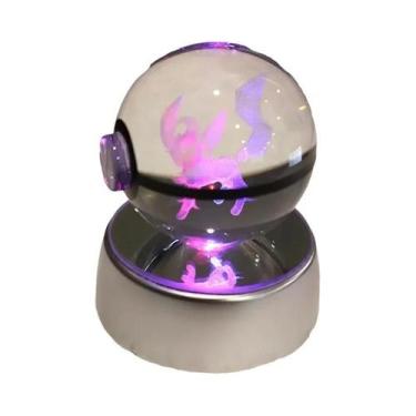 Imagem de Lâmpada De Cristal 3D Pikachu Gengar Mew Mewtwo Base De Figuras Presen