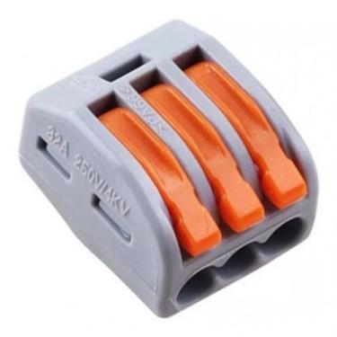 Imagem de Kit 10 Conector Fio Elétrico 5mm² (250V32A) Vias e Fases Compacto Deri