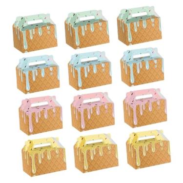 Imagem de Fiocias 12 caixas de presente para lembrancinhas, embalagens de presente manuais para aniversários de verão.