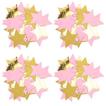 Imagem de Ainoli 4 unidades de guirlanda de papel pendurada decoração guirlanda para aniversário casamento dia dos namorados (Estrela de cinco pontas em forma)