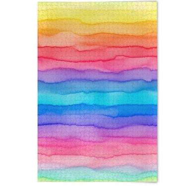 Imagem de Quebra-cabeças para adultos, 1000 peças, estampa listrada em aquarela, amigos, família, jogos, presentes divertidos, quebra-cabeças, cenário, arte animal, 1000 peças, 75 x 50 cm