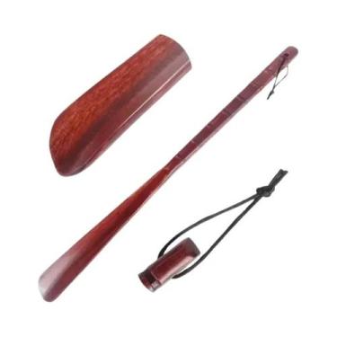 Imagem de Calçador De Sapatos De Madeira Flexível De 54CM Com Cabo Longo, Duráve